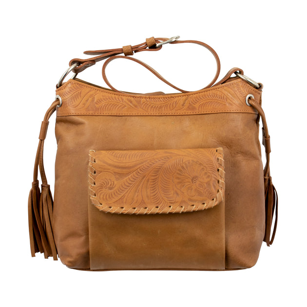 Waxed Leather ZipTop Shoulder Bag American West Handbags