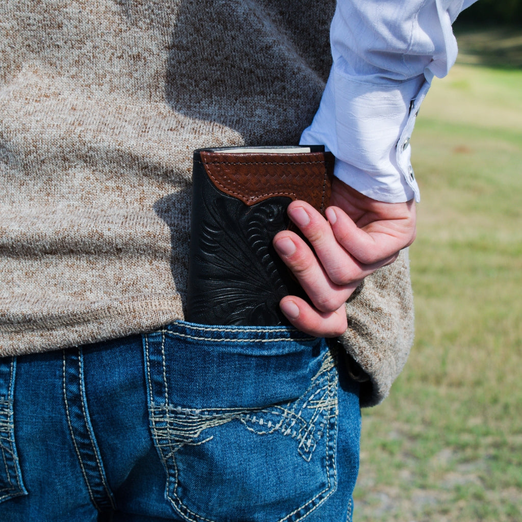 Men’s Hand Tooled Leather Wallets & Accessories | American West