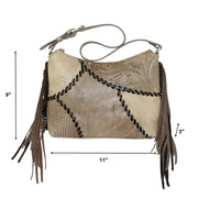 Gypsy Patch Zip-Top Shoulder Bag - Sand