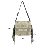 Woven Tapestry Shoulder Bag w/ Ultra Soft Leather