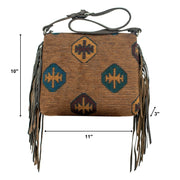 Woven Tapestry Shoulder Bag w/ Ultra Soft Leather