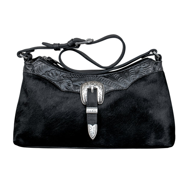 Cowtown Zip-Top Shoulder Bag w/ Hair-On Hide