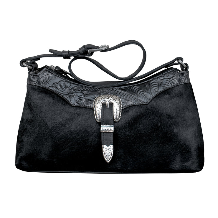 Cowtown Zip-Top Shoulder Bag w/ Hair-On Hide