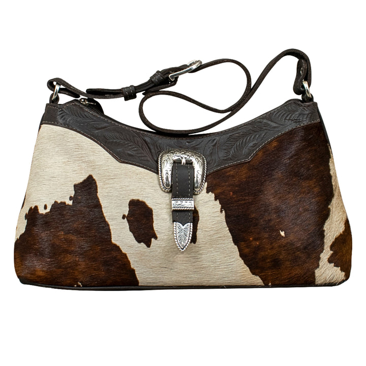 Cow Town shoulder bag in pony with hair-on hide leather accents