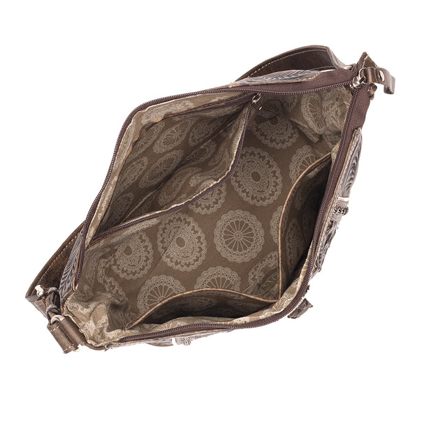 Hill Country Zip-Top Bucket Tote Dark Brown