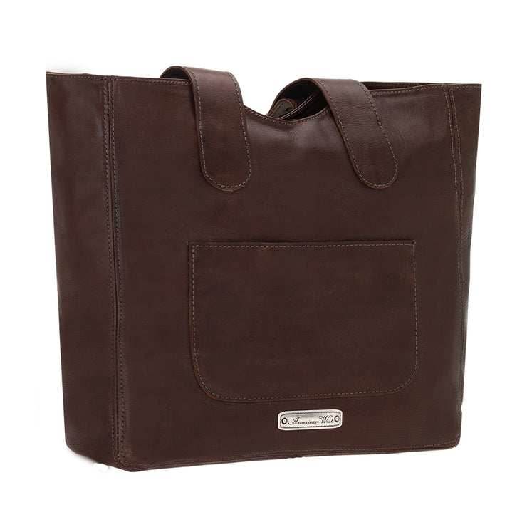 Mohave Canyon Large Zip-Top Tote Dark Brown