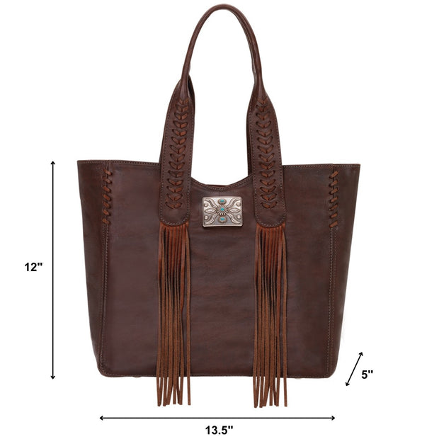 Mohave Canyon Large Zip-Top Tote Dark Brown