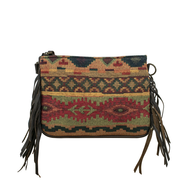 Woven Tapestry Multi-Compartment Crossbody