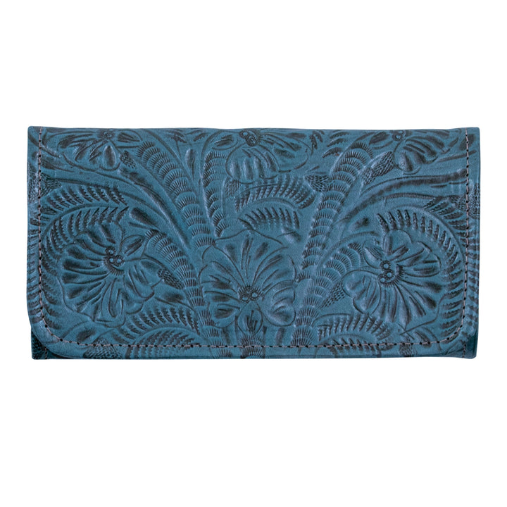 Ladies Tri-Fold Wallets - Hand Tooled Genuine Leather