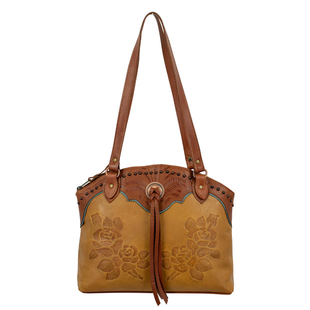 Texas Rose Half-Moon Zip Top Tote