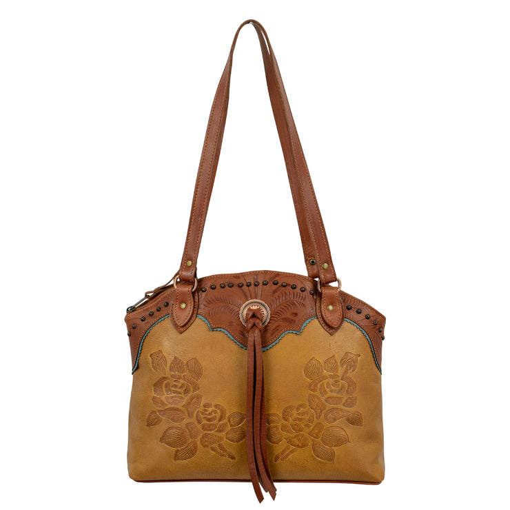 Texas Rose Half-Moon Zip Top Tote