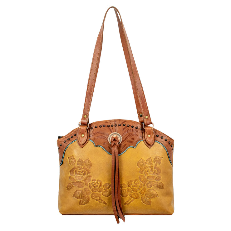 Texas Rose Half-Moon Zip Top Tote