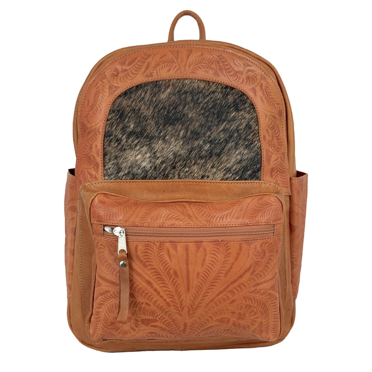 Classic Travel Backpack with Hair-On Hide and Laptop Compartment