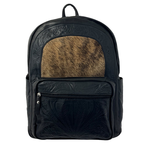 Classic Travel Backpack with Hair-On Hide and Laptop Compartment