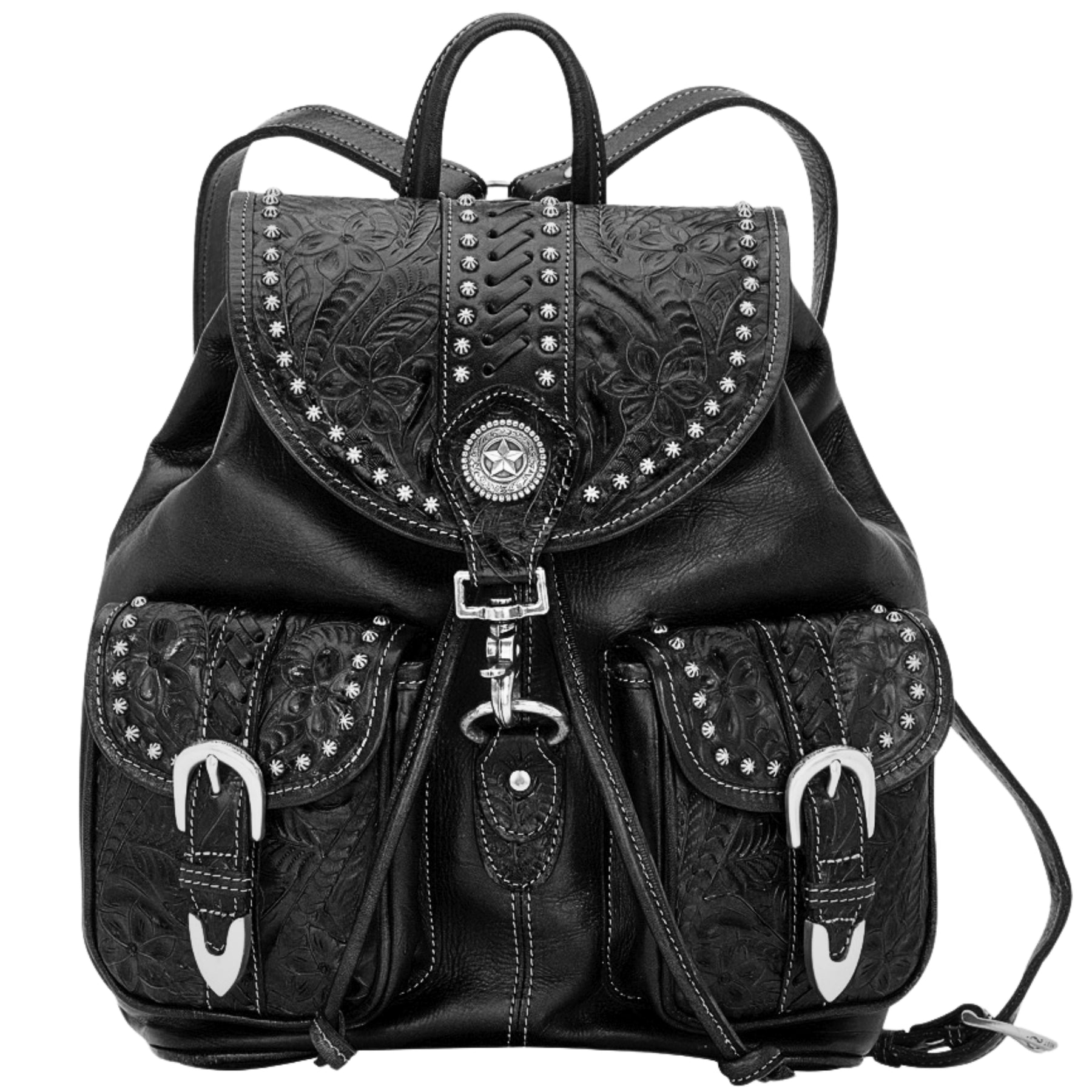 American Vintage Black Leather Backpack - Slim Everyday Carry Cleveland Backpack | American Leather Co main image 3