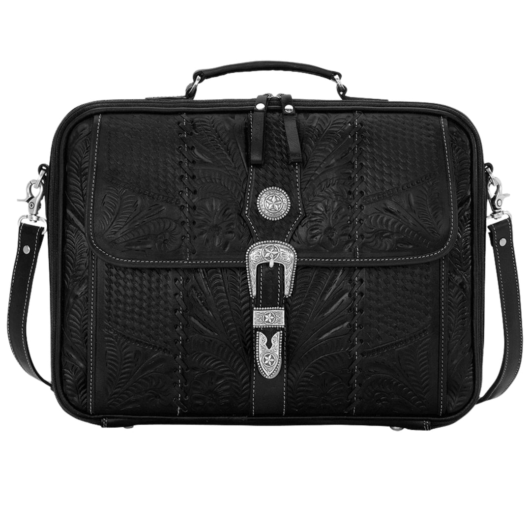 Classic Laptop Briefcase – Hand Tooled Genuine Leather