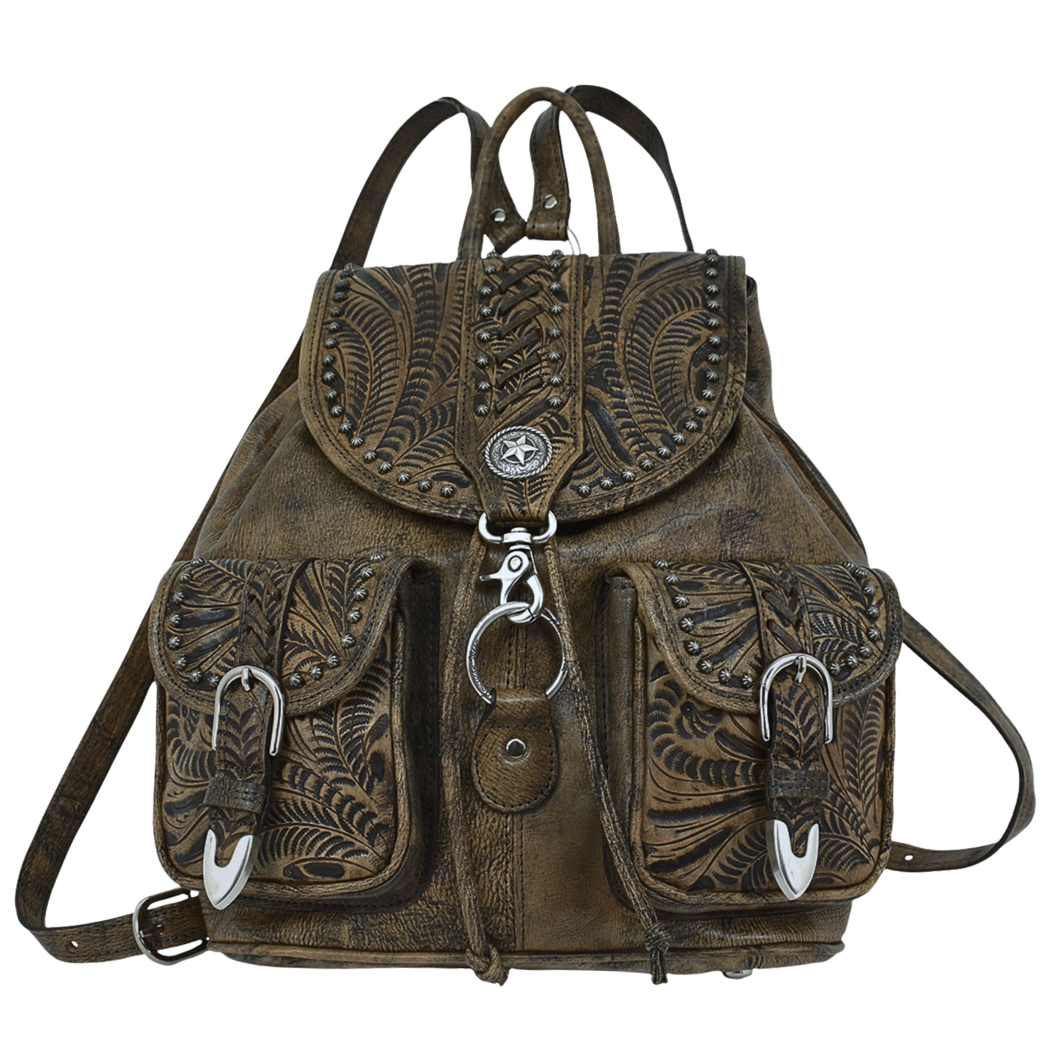 Retro Romance Classic Front Pocket Drawstring Backpack – Hand