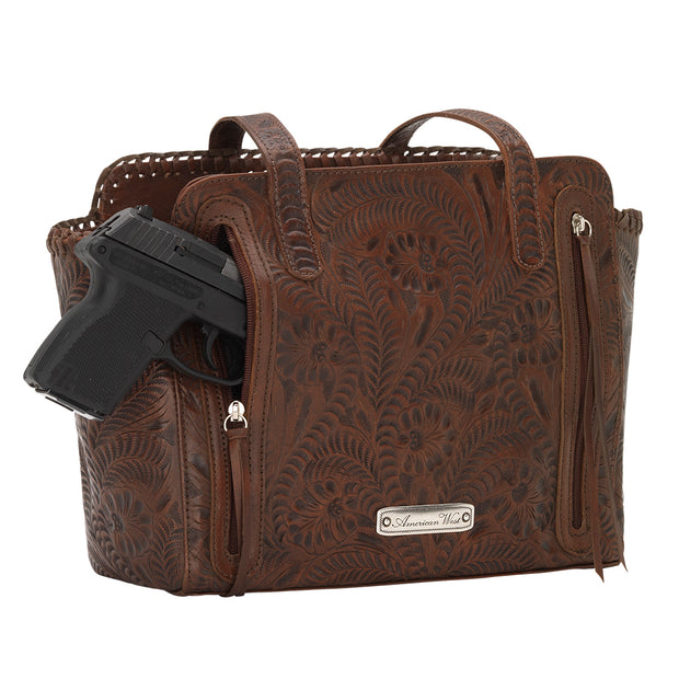 Annie's Secret Zip-Top Tote w/ Conceal Carry Pocket -Tan