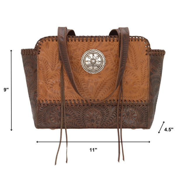 Annie's Secret Zip-Top Tote w/ Conceal Carry Pocket -Tan