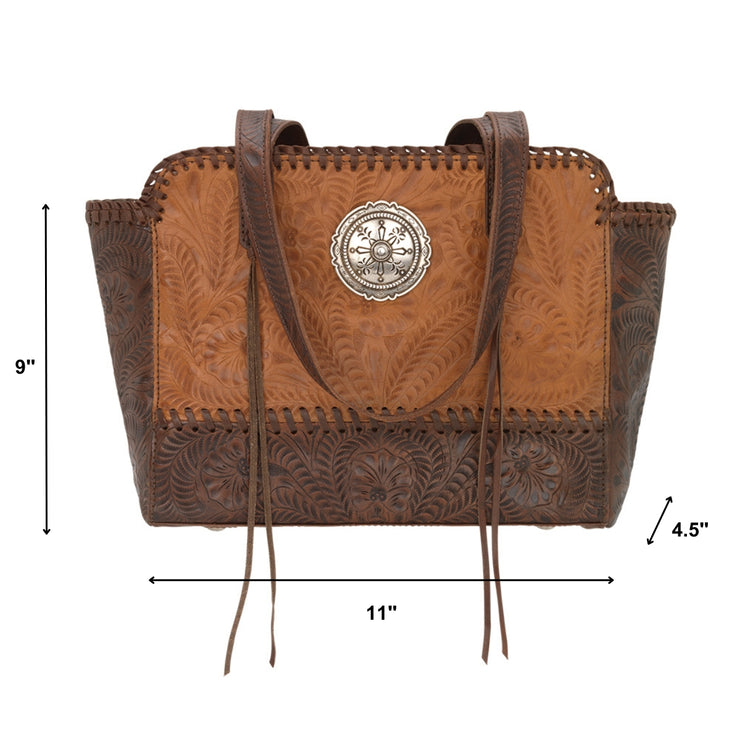 Annie's Secret Zip-Top Tote w/ Conceal Carry Pocket -Tan