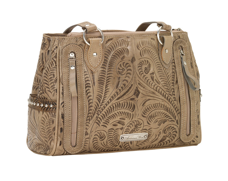 Annie's Secret Multi-Compartment Tote w/ Conceal Carry Pocket - Sand