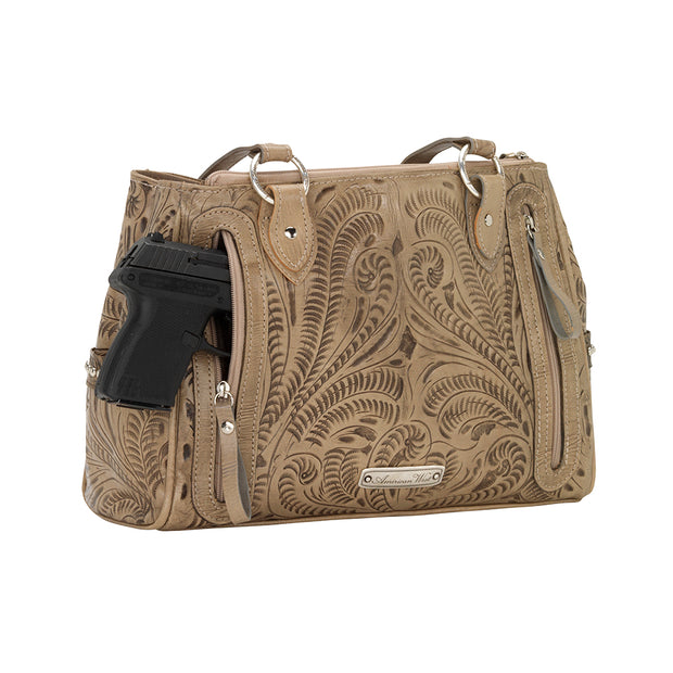 Annie's Secret Multi-Compartment Tote w/ Conceal Carry Pocket - Sand