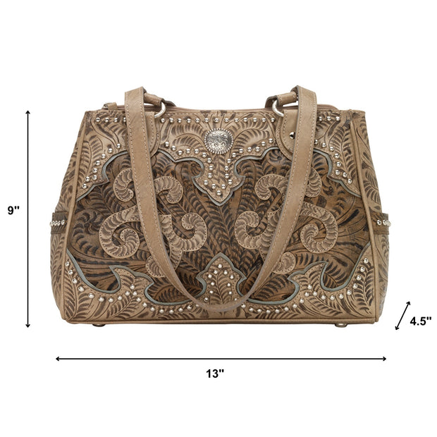 Annie's Secret Multi-Compartment Tote w/ Conceal Carry Pocket - Sand