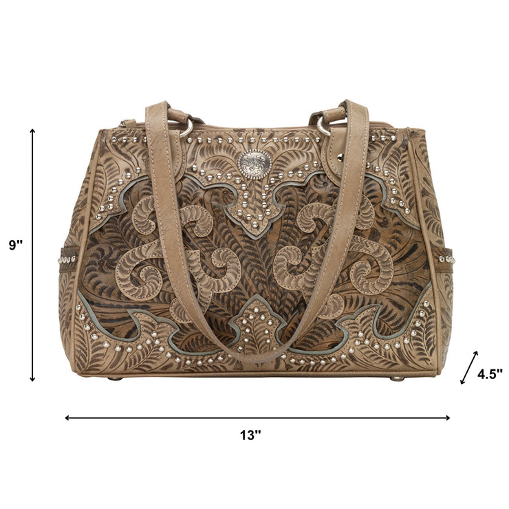 Annie's Secret Multi-Compartment Tote w/ Conceal Carry Pocket - Sand