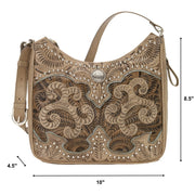 Annie's Secret Zip-Top Shoulder Bag w/ Conceal Carry Pocket - Sand