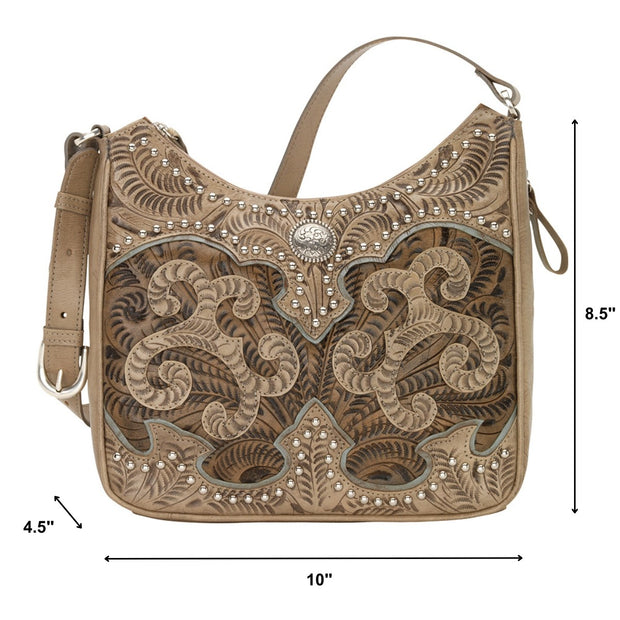 Annie's Secret Zip-Top Shoulder Bag w/ Conceal Carry Pocket - Sand