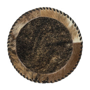 American West at Home Hair-On Hide 13" Round Placemat with Suede Backing - Brindle Center (Copy)