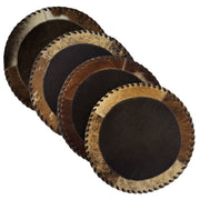American West at Home Hair-On Hide 13" Round Placemat with Suede Backing