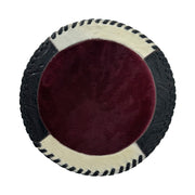 American West at Home Hair-On Hide 13" Round Placemat with Suede Backing - Crimson Center Color