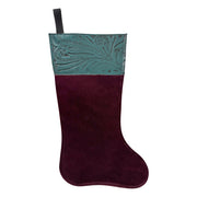 American West at Home: Genuine Hair-On Hide Leather Stocking with Suede Back – 16.5" Tall Rustic Western Holiday Décor