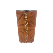 American West at Home Stainless Steel Cup with Tooled Leather