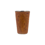 American West at Home Small Stainless Steel Cup with Tooled Leather