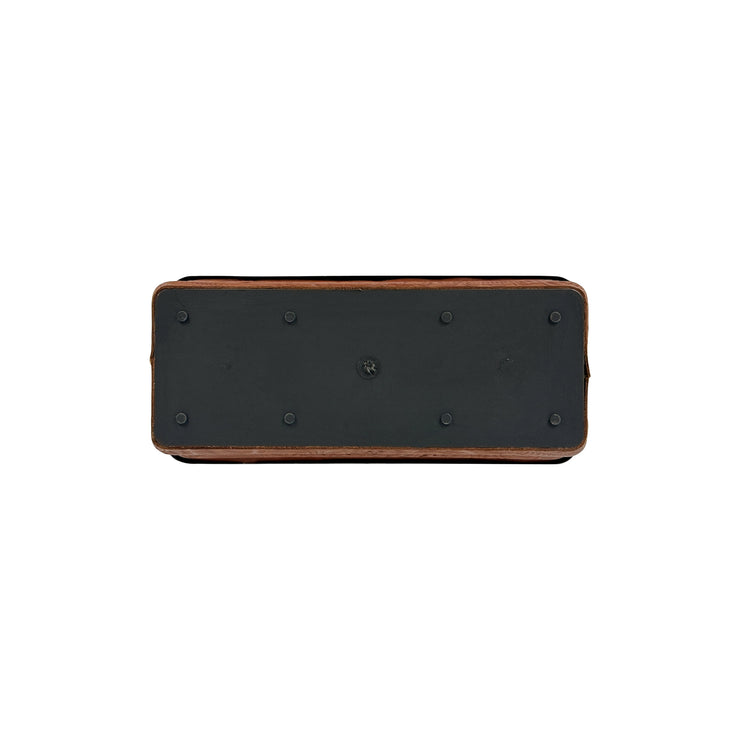 American West at Home 10" Rectangle Planter with Tooled Leather - Small