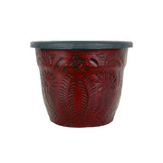 American West at Home 5.5" Round Planter with Tooled Leather - Small