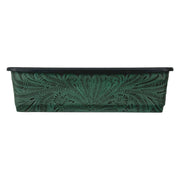 American West at Home 18" Rectangle Planter with Tooled Leather - Large