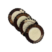 American West at Home Hair-On Hide 5" Round Coaster with Suede Backing