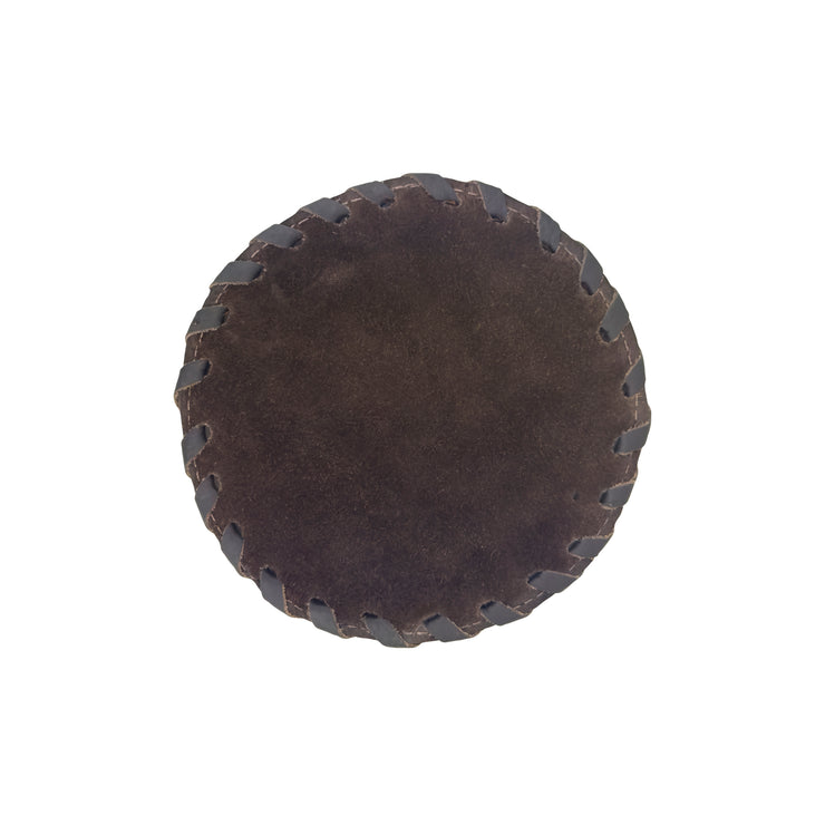 American West at Home Hair-On Hide 5" Round Coaster with Suede Backing