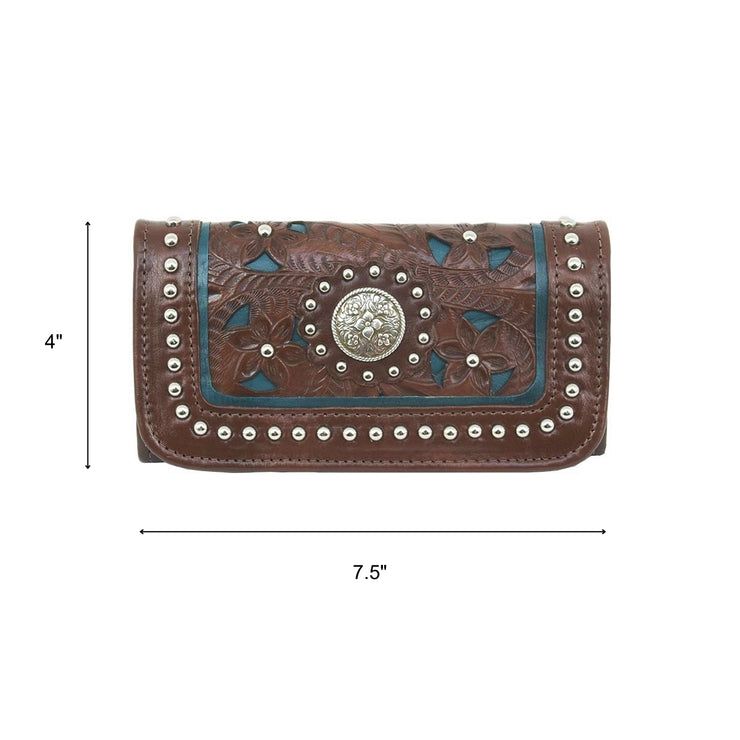 Lady Lace Ladies Tri-Fold Wallet - Dark Brown