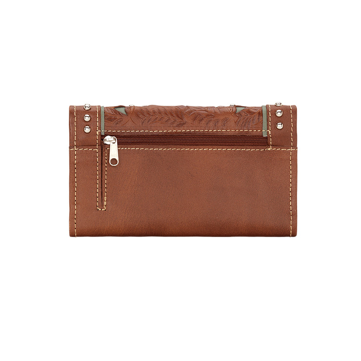 Lady Lace Ladies Tri-Fold Wallet - Dark Brown