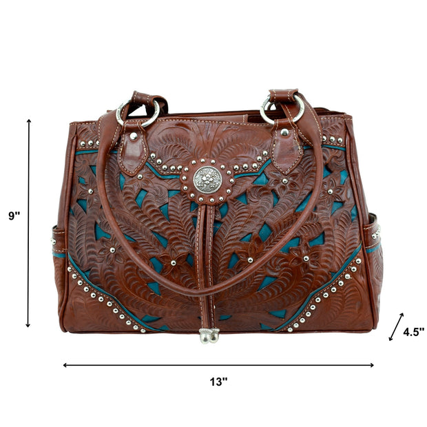 Lady Lace Multi-Compartment Organizer Tote - Dark Brown