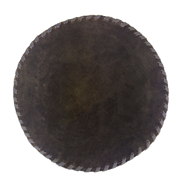 American West at Home Hair-On Hide 13" Round Placemat with Suede Backing