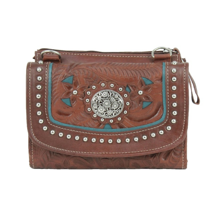 American West Leather – Texas Two Step Crossbody Bag/Wallet