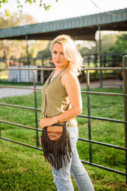 Fringed Cowgirl Flap Bag Crossbody