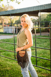 Woven Tapestry Fringed Cowgirl Flap Bag Crossbody