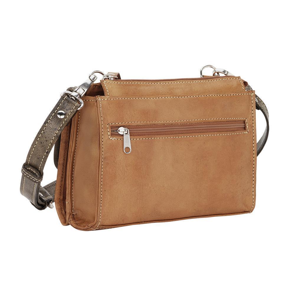 Back view of Desert Wildflower crossbody bag with zippered pocket