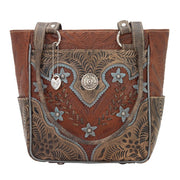 American WestDesert Wildflower Zip Top Tote With Outside Pockets